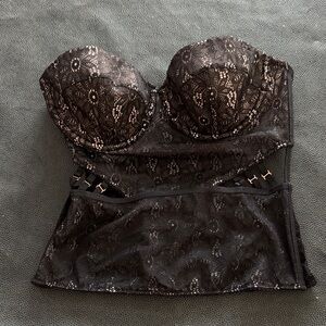 VS Victorias Secret Elegant Black Lace Bustier Vegas outfit